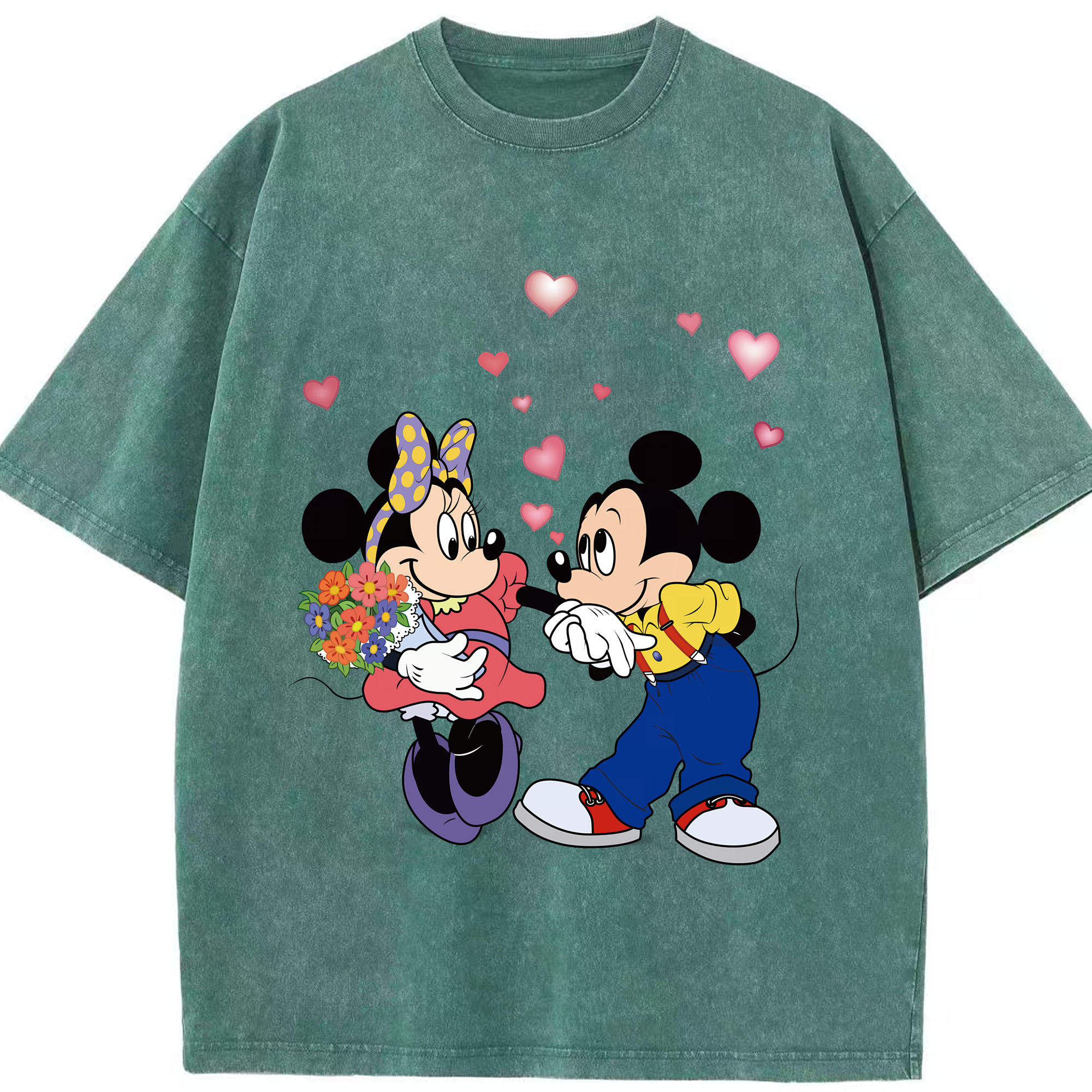 （画像用） ミッキーマウス Mickey Mouse 綿100% ヴィンテージ風 半袖Tシャツ（フロントプリント）